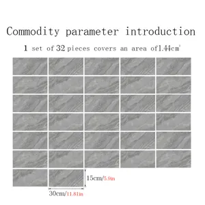 Marble texture self-adhesive tile stickers waterproof wall and floor decor 32pcs set