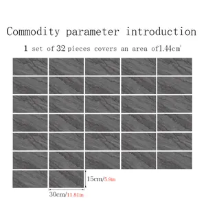 Marble texture crystal film tile sticker 32pcs self-adhesive wall floor decor home