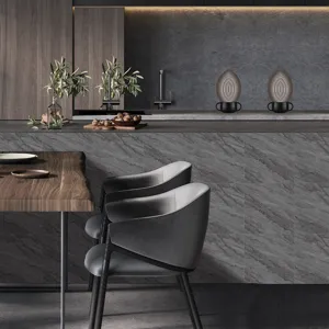 Grey marble texture tile sticker self-adhesive waterproof wall paper for home decor update.
