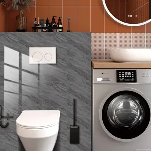 Grey marble texture crystal film tile sticker waterproof wall paper for home decoration