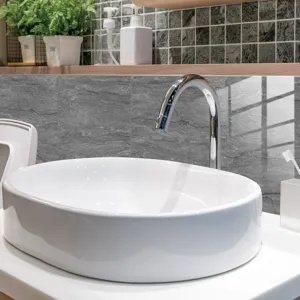 Grey marble texture tile sticker waterproof self-adhesive wall paper home decor bathroom surface