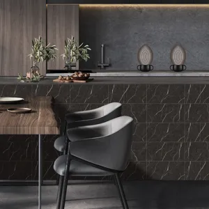 Dark marble pattern crystal film tile sticker, self-adhesive wall paper for modern home decor.