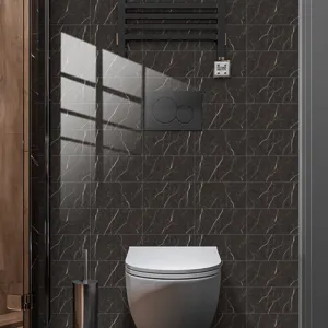 Marble texture self-adhesive waterproof wall tile sticker for modern home bathroom decoration.