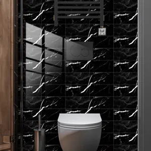 Black marble crystal film tile sticker self-adhesive wall paper for modern home decoration