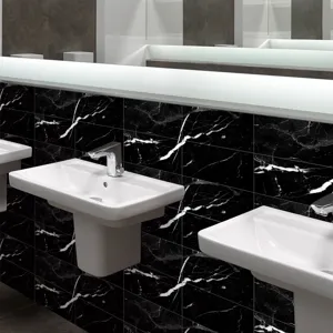 Black marble crystal tile sticker self-adhesive waterproof wall decor for home kitchen bathroom.