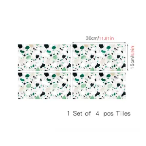 Terrazzo pattern crystal film tile stickers, self-adhesive waterproof wall and floor decor.