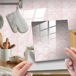 Sticker de carrelage étanche en film cristal 3D adhésif déco murale pour la cuisine