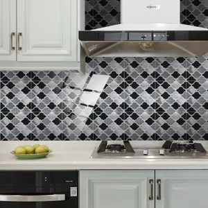 Carreaux de cuisine autocollants imperméables papier peint mosaïque 3D décoration murale