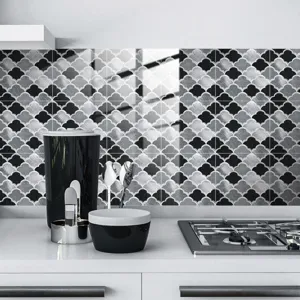 Adhesif carrelage ecaille de poisson film cristal 3D pour credence de cuisine