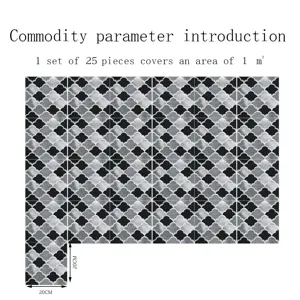 Stickers Carrelage 3D Lotus Autocollant Imperméable Décoration Murale Maison 20x20cm