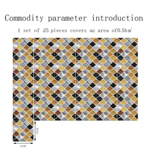 Autocollants de carrelage lanterne marocaine imperméables 25 pcs 15x15cm décoration