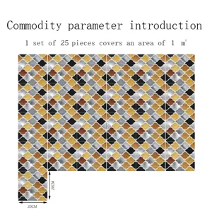 Stickers carrelage adhésif 3D motif marocain écaille de poisson étanche déco murale 25 pcs set