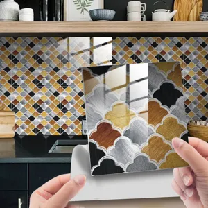 Autocollant de carrelage 3D adhésif film cristal étanche décoration murale cuisine