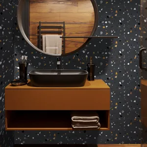 Terrazzo pattern wall tile sticker self-adhesive waterproof wallpaper for home bathroom decor