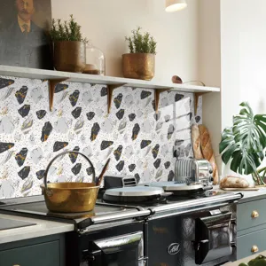Modern abstract terrazzo tile sticker wall paper detail in kitchen interior decor waterproof