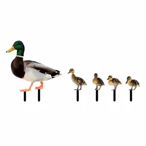 Ensemble de piquet de jardin canard colvert, décoration extérieure pelouse acrylique.
