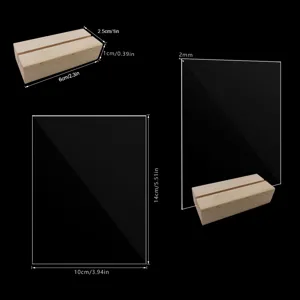 Wooden base with clear acrylic sheet table number sign DIY wedding display stand decor item