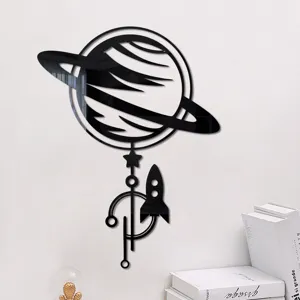 3D Acrylic Mirror Jupiter Space Wall Sticker Self Adhesive Modern Minimalist Home Decor Wall Decal For Living Room Bedroom