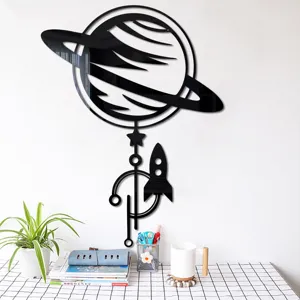 3D Acrylic Jupiter Planet Mirror Wall Sticker DIY Creative Home Decor Self-Adhesive Art Decal
