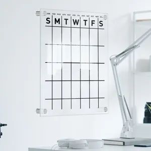 Clear acrylic wall calendar memo board monthly weekly planner dry erase board for office.