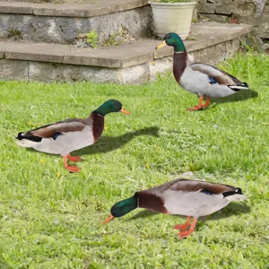 Piquets de jardin canard colvert réaliste pour décoration extérieure, art de pelouse étanche.