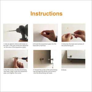 Acrylic board installation guide with step by step instructions for easy wall mounting setup.
