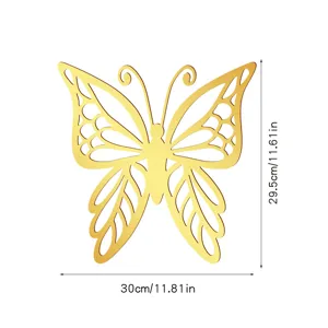 Gouden acryl spiegel uitgeholde vlinder muursticker grote slaapkamer decoratie art.