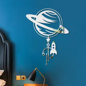 3D Jupiter mirror wall sticker made of acrylic, perfect for modern home decor details.