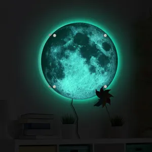LED moon lamp wall light 3D glowing night light for bedroom creative home decor lighting