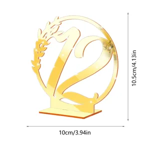 Gold mirror acrylic table number sign 12 wedding reception table decor centerpieces