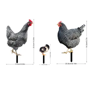 Piquet de jardin poulet lot decoration pelouse exterieur animaux figurine etanche