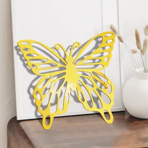 Acryl spiegel holle vlinder muursticker voor slaapkamer decoratie, glanzend goud.