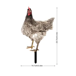 Piquet de jardin poule en acrylique pour decoration exterieure, ornement de pelouse.