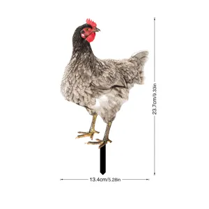 Piquet de jardin poulet en acrylique décoration de pelouse imperméable enseigne cour