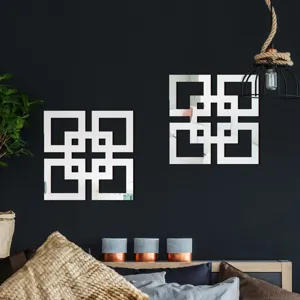Acrylic wall mirror stickers geometric decorative art pieces for living room bedroom home decor