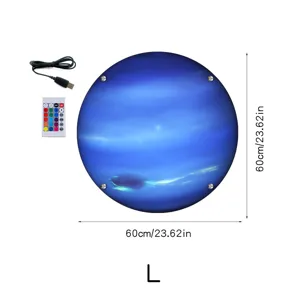 Creative 3D LED planet wall lamp with remote control, perfect ambient lighting for home decor.