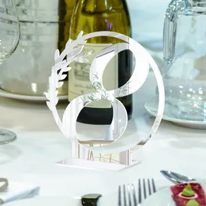 Mirror acrylic table number sign wedding 8 shape table decor elegant centerpiece party supplies