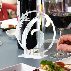 3D Silver Acrylic Table Number 6 Wedding Sign Mirror Finish Tabletop Decor Centerpiece
