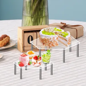 Transparenter Acryl Display Ständer rechteckiges Regal für Kuchen und Figuren klare Etagere Halter
