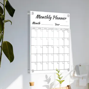 Clear acrylic monthly planner board wall mounted dry erase calendar for office and home planning