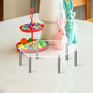 Klares Acryl sechseckige Display Ständer Detail, ideal für Figuren, desserts und Dekoration.
