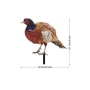 Piquet de jardin faisan art de cour decoration metal exterieur pour pelouse maison