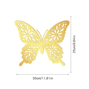 Grote gouden acryl holle vlinder muursticker voor thuis slaapkamer decor 30x25cm
