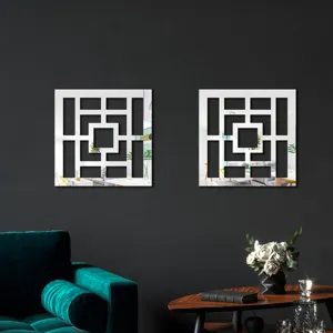 Acrylic wall mirror sticker geometric decorative sticker for modern living room home decor