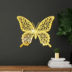 Grote acryl spiegel holle vlinder muursticker voor slaapkamer huis decoratie goud