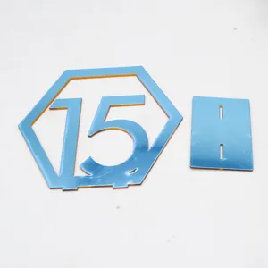 Acryl Tischnummer Schild 15 Blaue Spiegel Hochzeit Tischdeko Stehen Display Teile