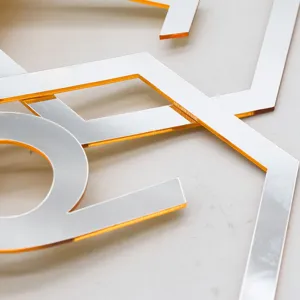 Acryl Spiegel Hochzeit Tischnummer Detail, gold und silber 3D Desktop Schild Dekoration.