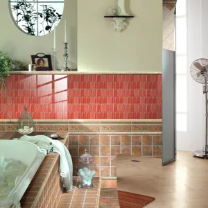Crystal film peacock feather pattern tile sticker bathroom wall decor detail scene view.
