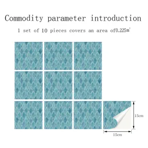 Mosaic tile stickers self adhesive waterproof PVC wall sticker DIY home decor 15x15cm 10pcs