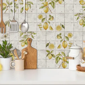 Adesivo per piastrelle limone cucina carta da parati adesiva decorazione muro